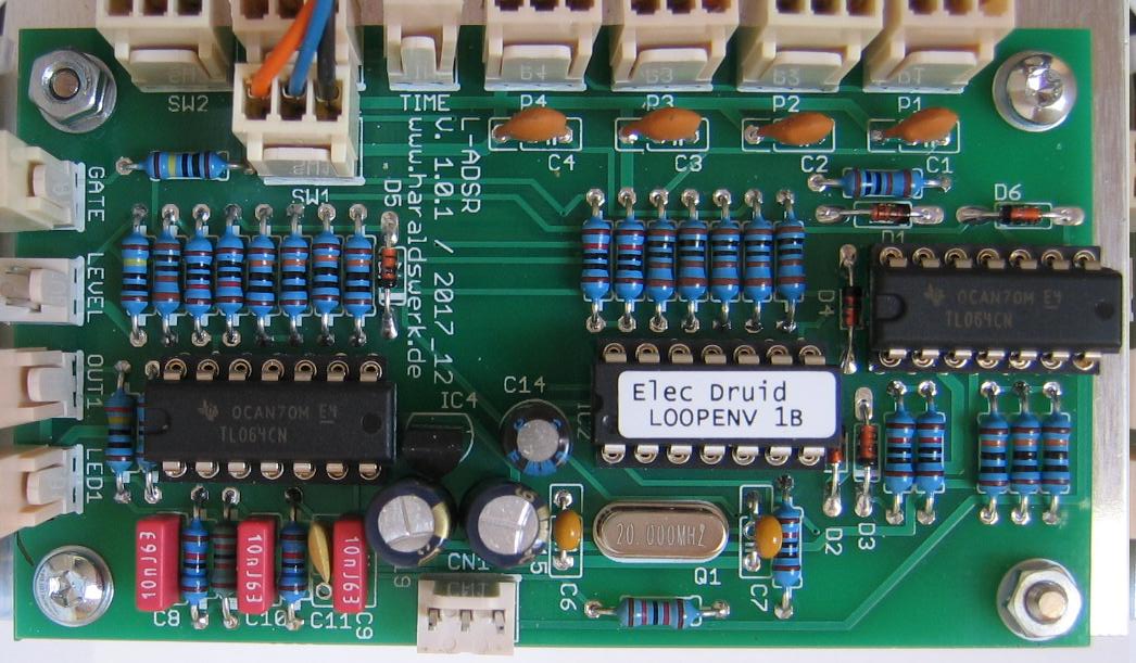 Looping ADSR populated PCB