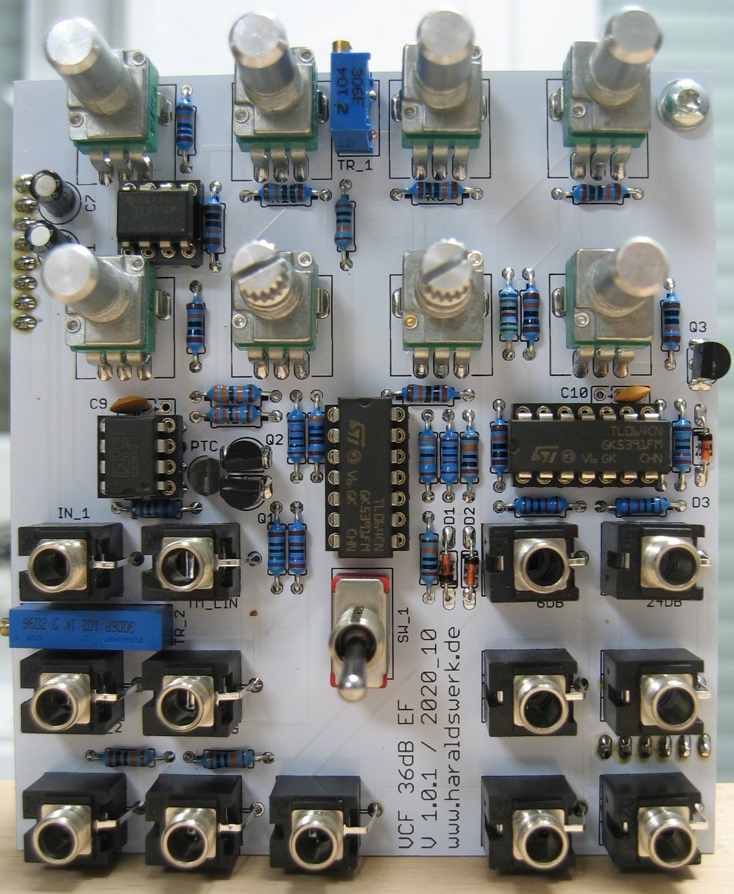 VCF 36dB populated control PCB