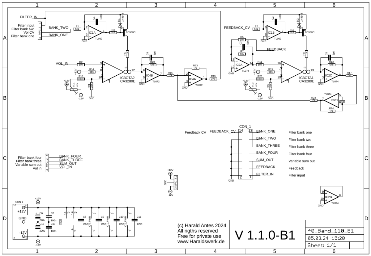 40 Band (String) Filter schematic main board 01