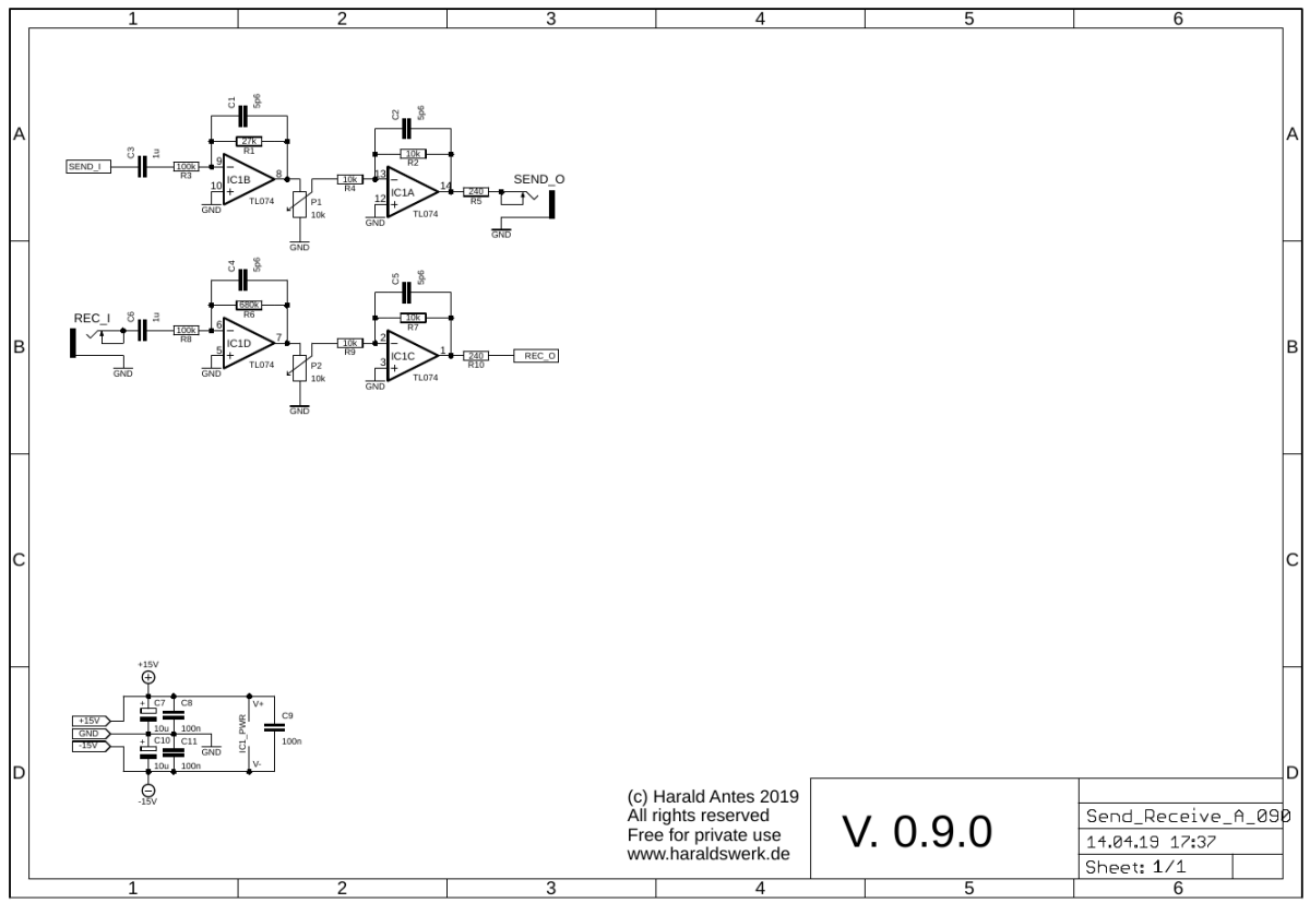 Audio send and receive schematic