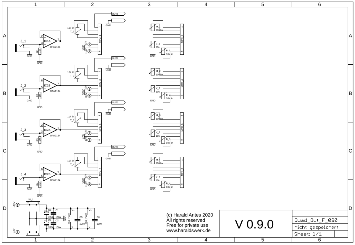 Quad out schematic control board