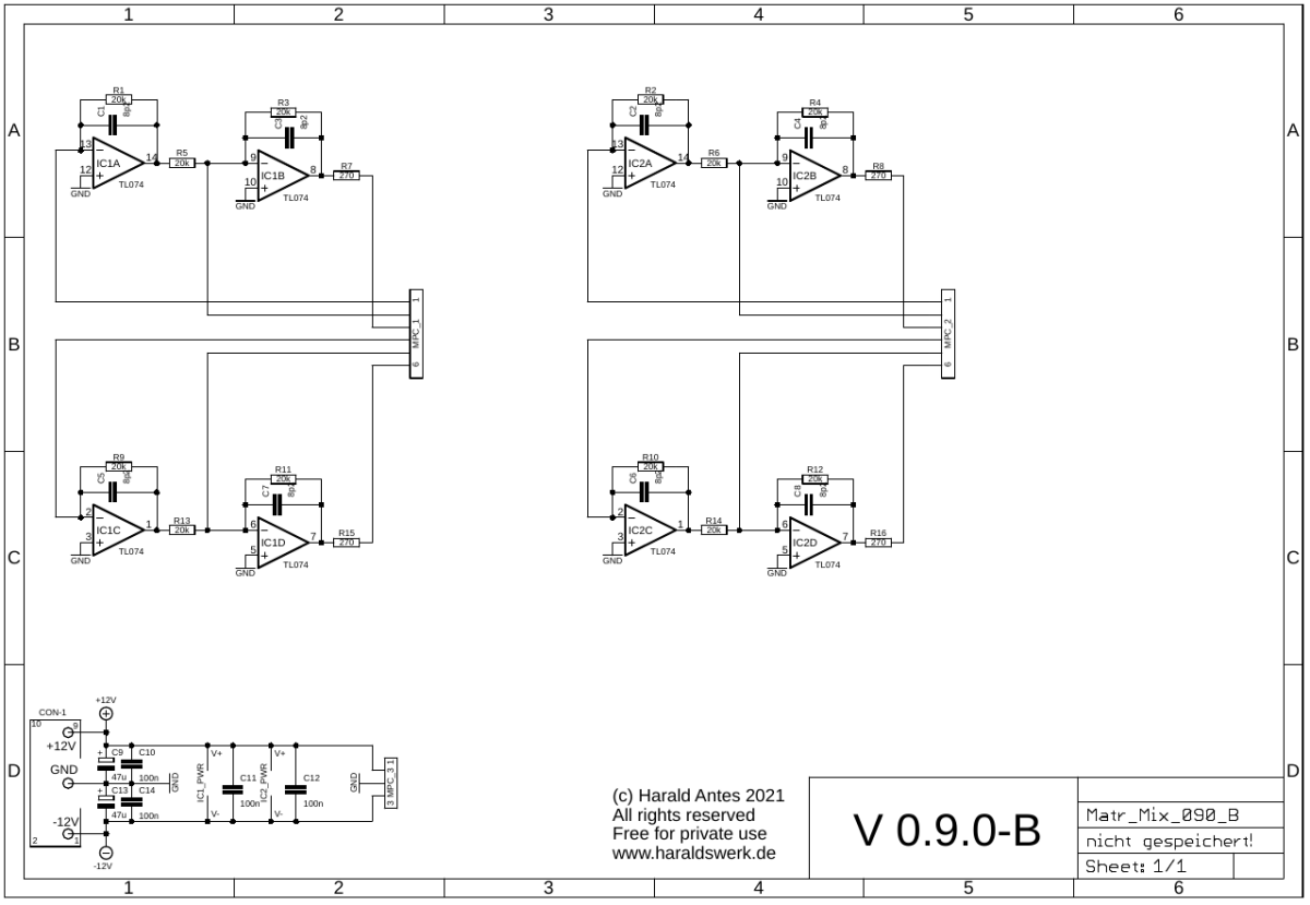 Matrix Mixer schematic main board