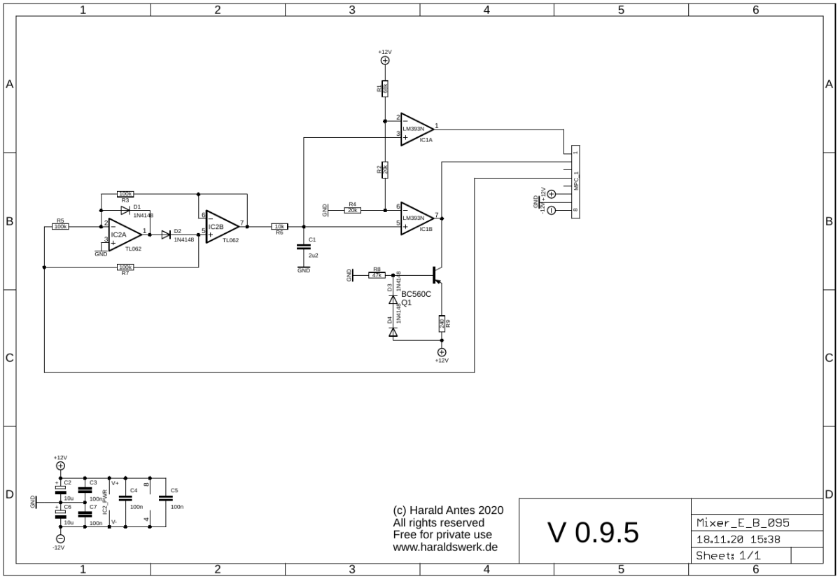 Mixer Euro schematic level indicator board