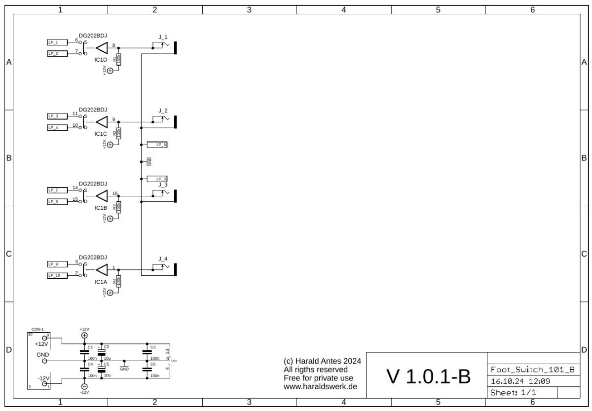 Foot switch connector schematic control board