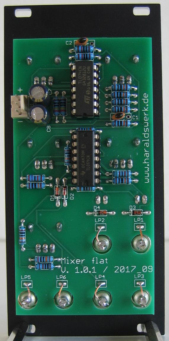 Mixer flat: populated PCB