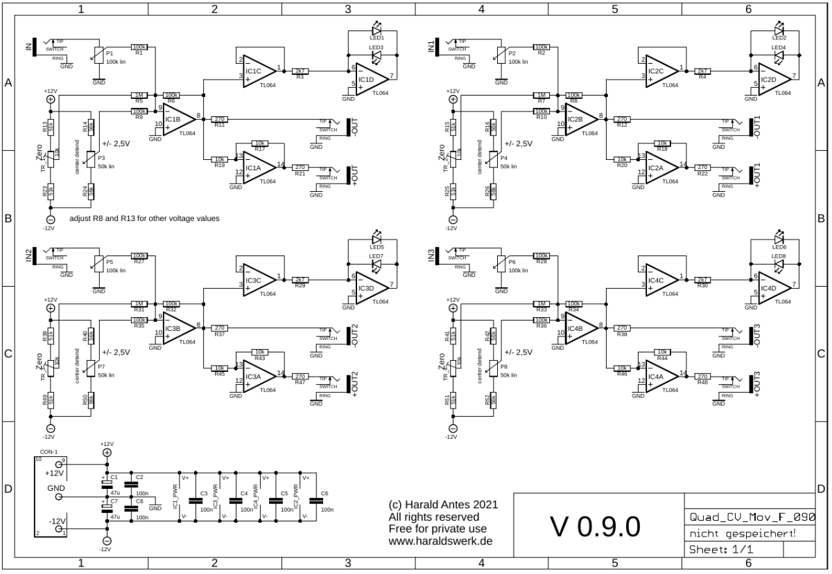 CV Mover quad schematic