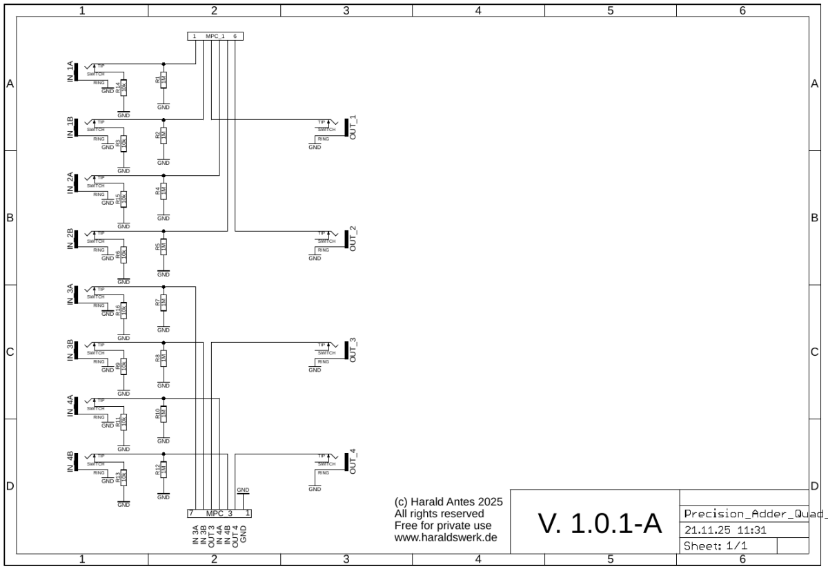 Quad Precision Adder schematic control board