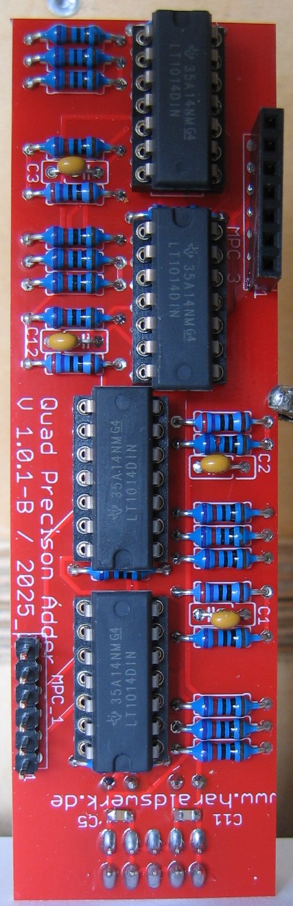 Quad Precision Adder populated main PCB