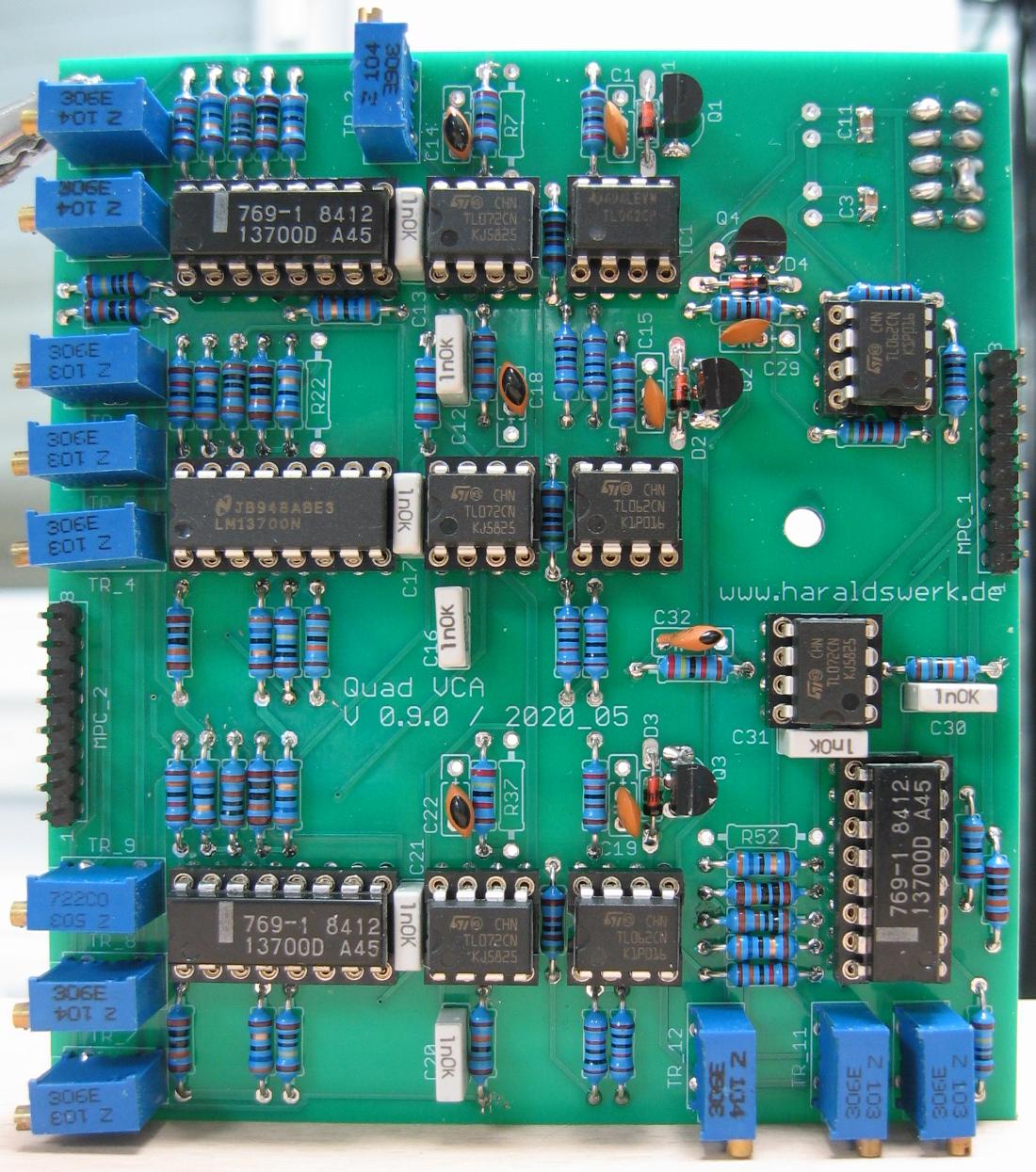 Quad VCA populated main PCB