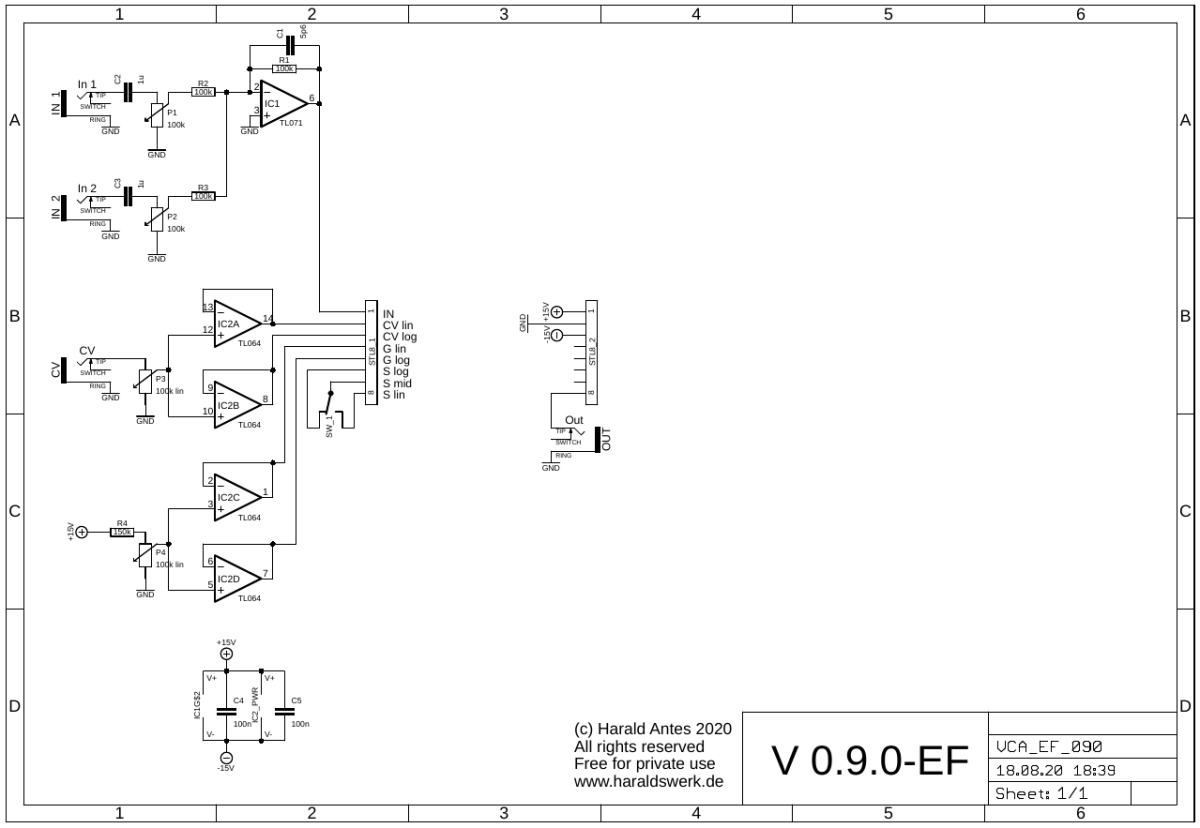 Sims style VCA schematic control board