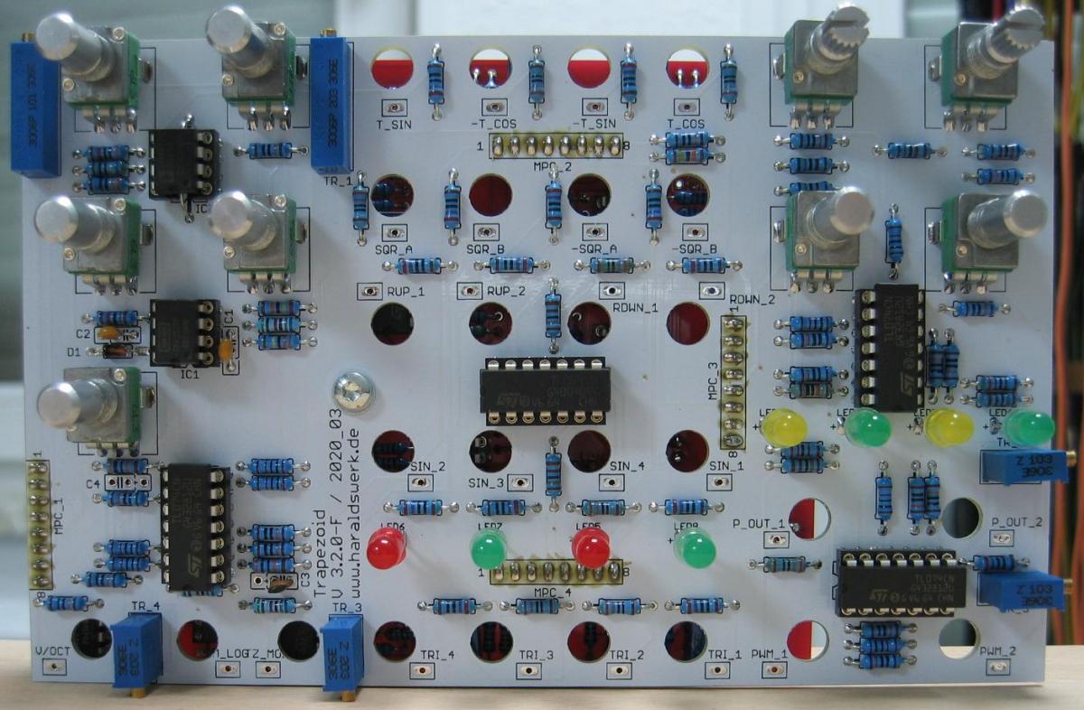 Trapezoid VCO populated control PCB