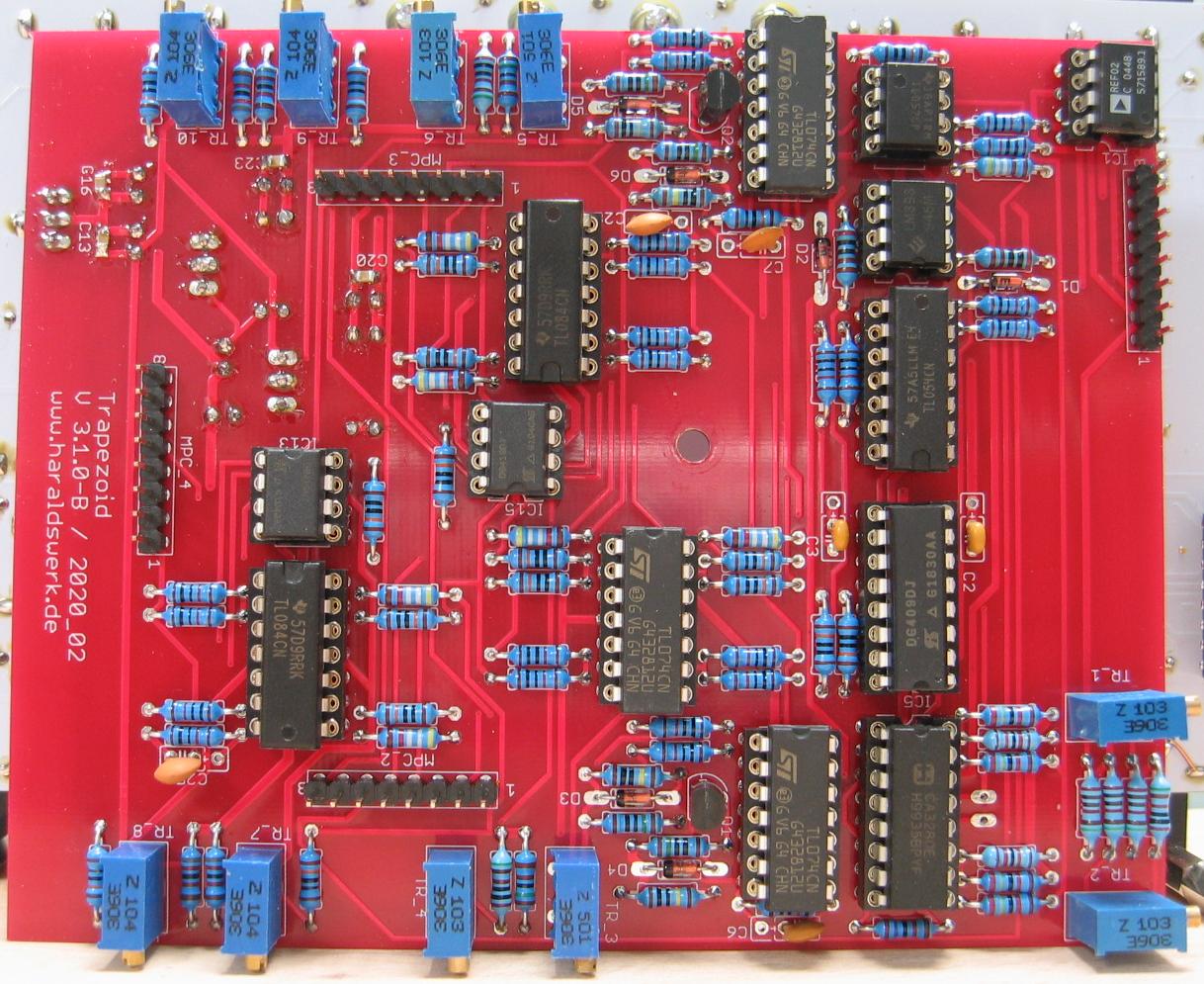 Trapezoid VCO populated main PCB